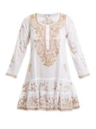 Matchesfashion.com Juliet Dunn - Metallic Embroidered Cotton Kaftan - Womens - White Multi