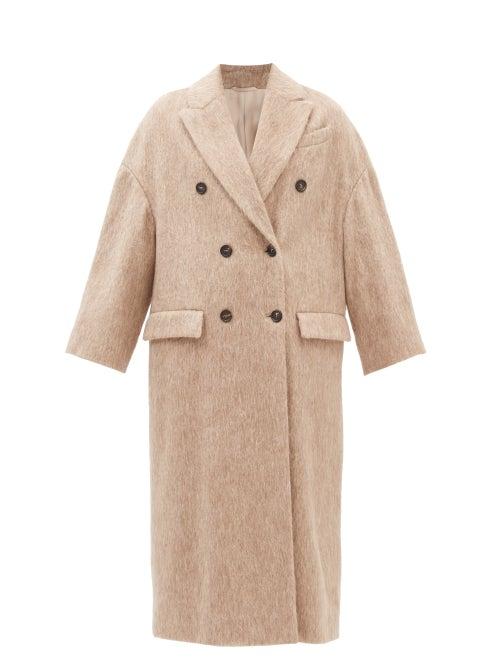 Brunello Cucinelli - Double-breasted Alpaca-bend Coat - Womens - Beige