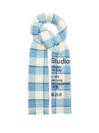 Acne Studios - Cassiar Narrow New Checked Wool Scarf - Womens - Blue White