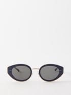 Matsuda - Cat-eye Acetate And Metal Sunglasses - Mens - Navy