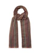 Paul Smith Striped Herringbone Wool Scarf