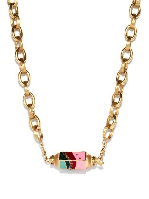 Matchesfashion.com Marie Lichtenberg - Waterfall Rainbow Sapphire & 14kt Gold Choker - Womens - Yellow Gold