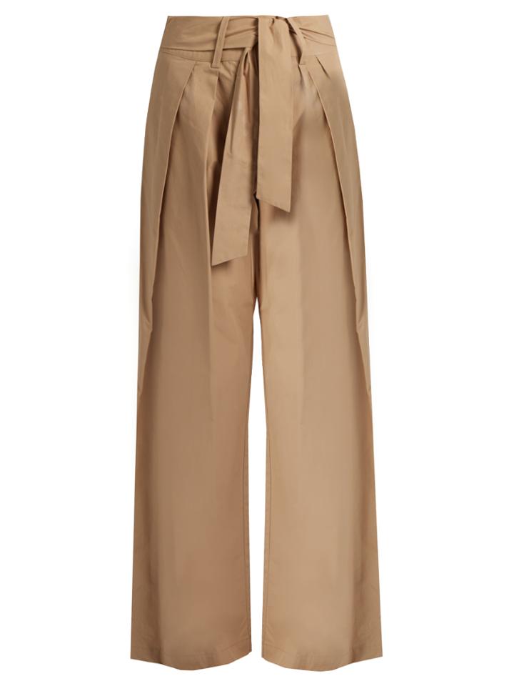 Sea Tie-front Wide-leg Cotton Trousers