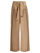 Sea Tie-front Wide-leg Cotton Trousers