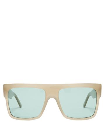 Matchesfashion.com Andy Wolf - Austin Square Frame Acetate Sunglasses - Womens - Grey Multi