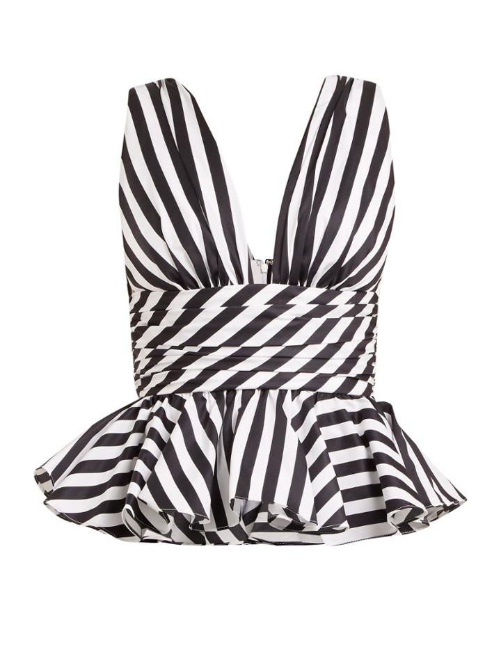 Caroline Constas Paros Striped Cotton Top