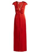 Matchesfashion.com Temperley London - Nile Sequin Embellished Satin Gown - Womens - Red