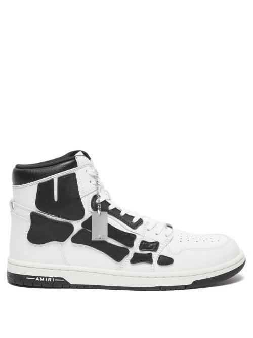 Amiri - Skeleton Leather High-top Trainers - Mens - Black White