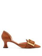Matchesfashion.com Rochas - Buckled Leather D'orsay Pumps - Womens - Tan