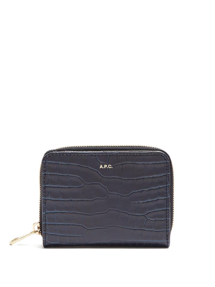 A.p.c. Emmanuelle Crocodile-effect Leather Wallet