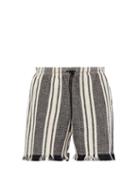Matchesfashion.com Kuro - Striped Cotton Jacquard Shorts - Mens - White Black