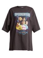 Matchesfashion.com Balenciaga - Speedhunter Logo Print Cotton Jersey T Shirt - Womens - Black Print