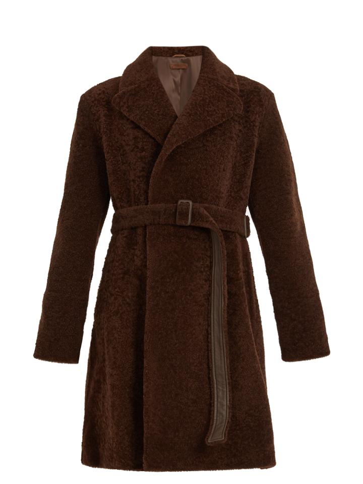 Bottega Veneta Peak-lapel Shearling Coat