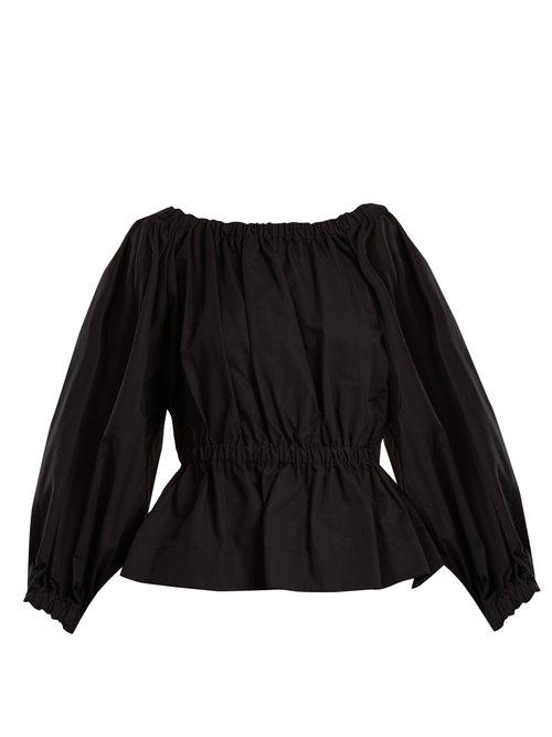 Matchesfashion.com Molly Goddard - Marion Elasticated Waist Cotton Top - Womens - Black