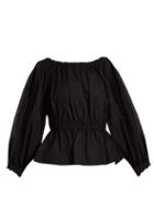 Matchesfashion.com Molly Goddard - Marion Elasticated Waist Cotton Top - Womens - Black