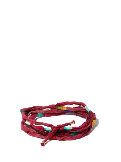 Matchesfashion.com Marie Lichtenberg - Sari Cord & 9kt Gold Bracelet - Mens - Multi
