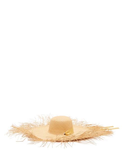 Matchesfashion.com Sensi Studio - Lady Ibiza Fringed Wide-brim Straw Hat - Womens - Beige