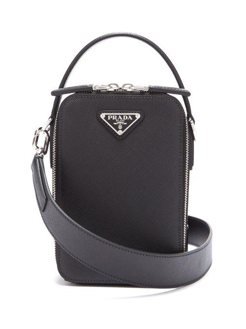 Matchesfashion.com Prada - Brique Leather Cross Body Bag - Mens - Black