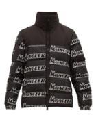Matchesfashion.com Moncler - Faiveley Logo Print Down Filled Coat - Mens - Black
