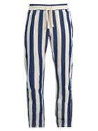 The Gigi Striped Cotton-linen Blend Trousers