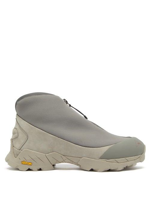 Roa - Teri Zipped Canvas Trainers - Mens - Grey