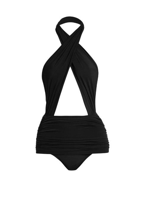 Norma Kamali Cross Halter Mio Swimsuit