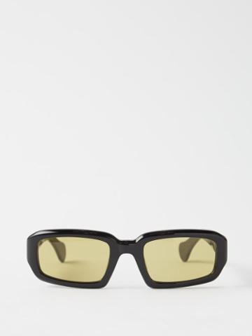 Port Tanger - Mektoub Rectangular Sunglasses - Womens - Black Green