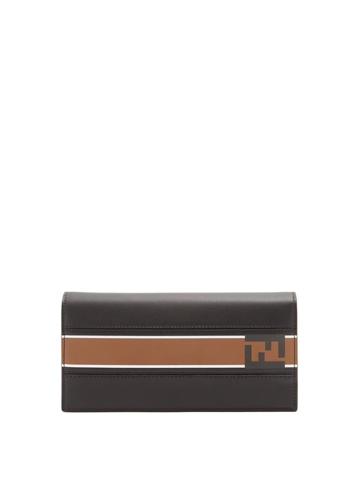 Fendi Stripe Panel Fold-over Wallet