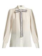 Matchesfashion.com Dolce & Gabbana - Silk Blouse - Womens - White
