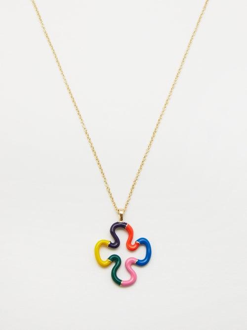 Bea Bongiasca - B Enamel & 9kt Gold Necklace - Womens - Multi