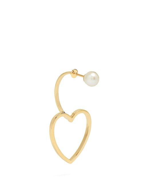 Matchesfashion.com Delfina Delettrez - Pearl & Pink Gold Single Earring - Womens - Gold