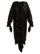 Matchesfashion.com Attico - Tie Front Sequined Dress - Womens - Black