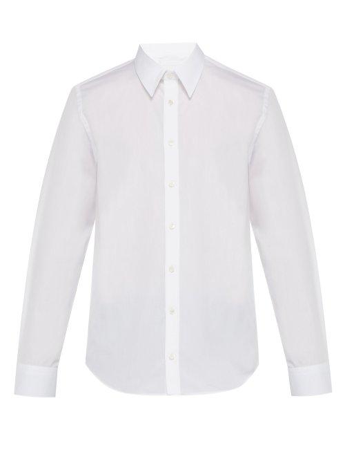 Matchesfashion.com Helmut Lang - Logo Printed Cotton Poplin Shirt - Mens - White