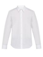 Matchesfashion.com Helmut Lang - Logo Printed Cotton Poplin Shirt - Mens - White