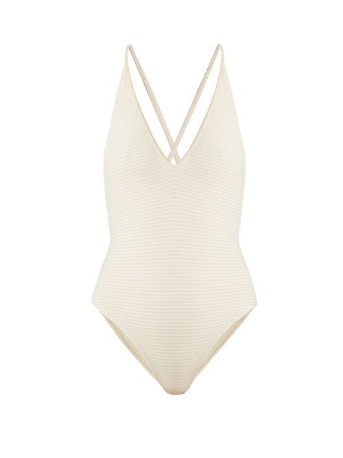 Matchesfashion.com Marysia - Reversible Harbour Swimsuit - Womens - Cream White