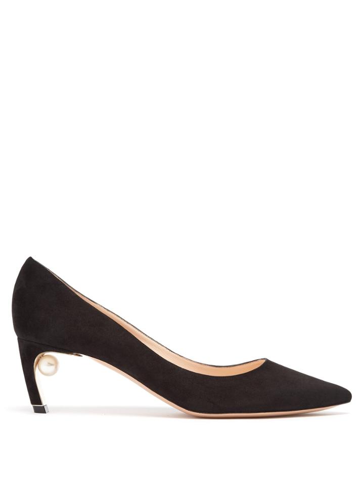 Nicholas Kirkwood Mira Pearl-heel Suede Pumps