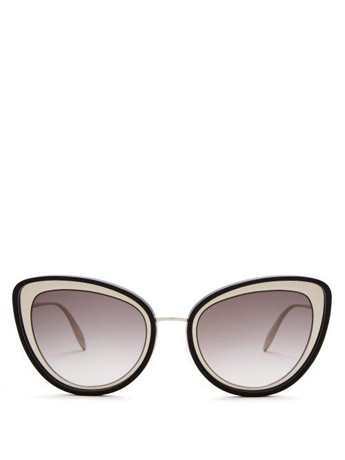 Matchesfashion.com Alexander Mcqueen - Cat Eye Acetate Sunglasses - Womens - Grey