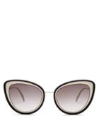 Matchesfashion.com Alexander Mcqueen - Cat Eye Acetate Sunglasses - Womens - Grey