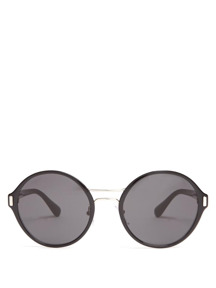 Prada Eyewear Round-frame Acetate And Metal Sunglasses