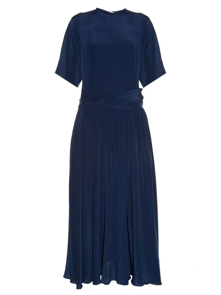 Rochas Dropped-waist Silk Crepe De Chine Dress