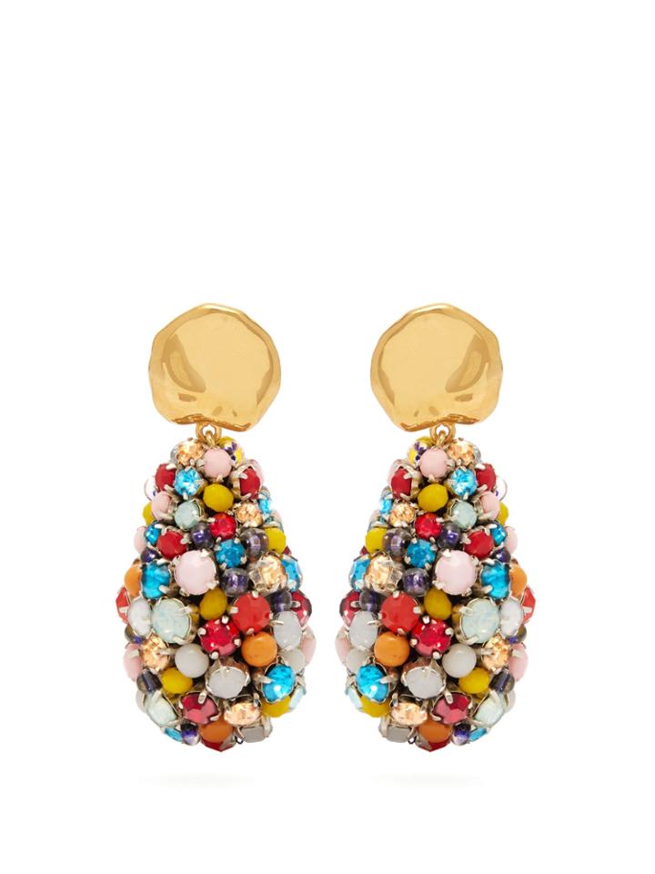 Lizzie Fortunato Roman Holiday Gold-plated Crystal Drop Earrings