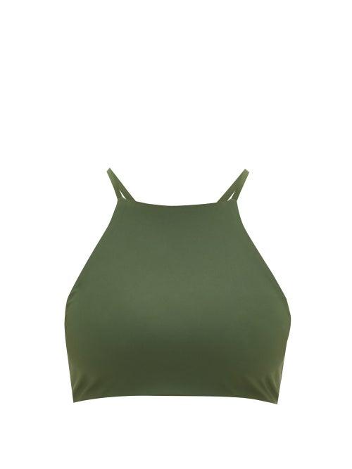 Matchesfashion.com Jade Swim - Nova Halterneck Bikini Top - Womens - Dark Green