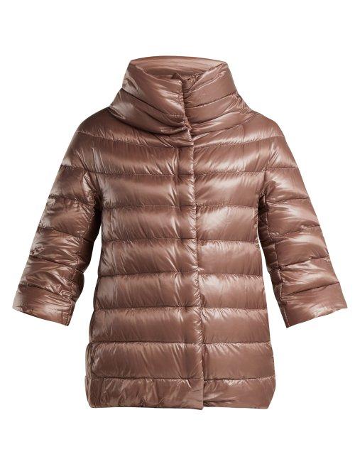 Matchesfashion.com Herno - Aminta Funnel Neck Nylon Quilted Jacket - Womens - Mid Pink