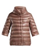 Matchesfashion.com Herno - Aminta Funnel Neck Nylon Quilted Jacket - Womens - Mid Pink