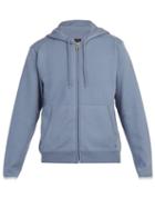 Matchesfashion.com Dunhill - Hooded Cotton And Cashmere Blend Zip Sweatshirt - Mens - Blue