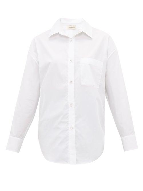Matchesfashion.com Alexandre Vauthier - Crystal Button Cotton Poplin Shirt - Womens - White