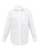 Matchesfashion.com Alexandre Vauthier - Crystal Button Cotton Poplin Shirt - Womens - White