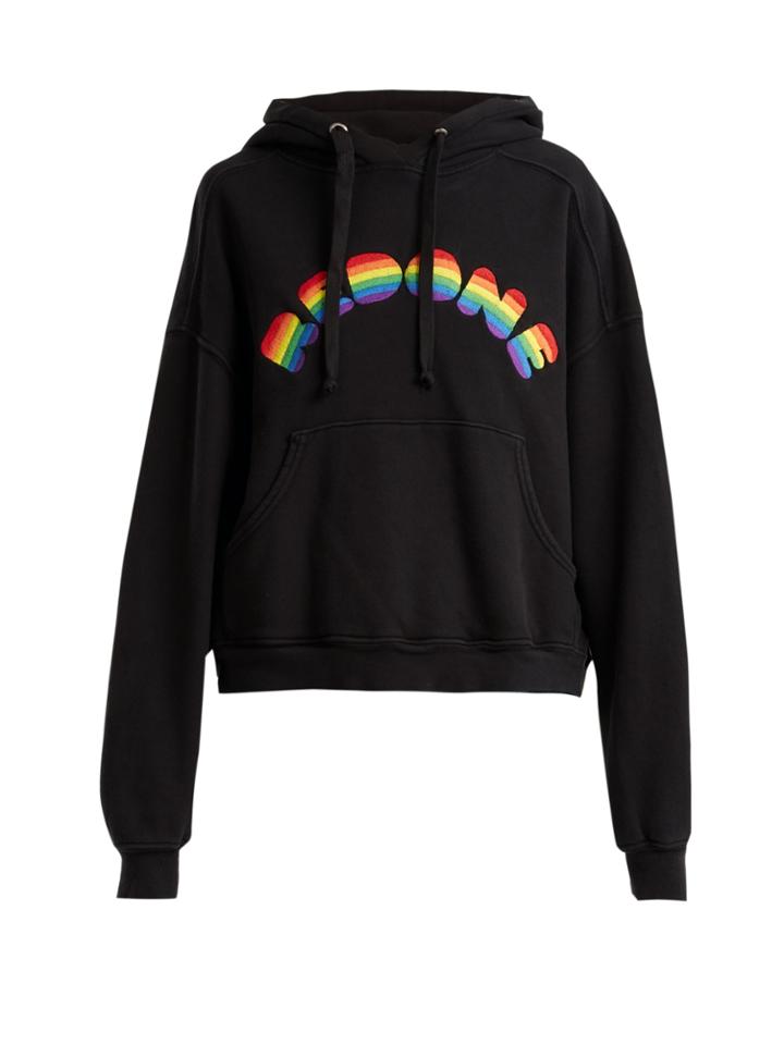 Re/done Originals Logo-embroidered Cotton Hooded Sweatshirt