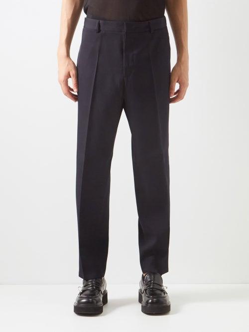 Jil Sander - Wool-gabardine Straight-leg Trousers - Mens - Dark Blue