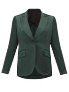 Matchesfashion.com Ssone - Metta Single-breasted Satin Jacket - Womens - Emerald
